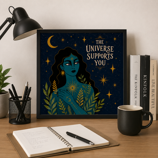 The Universe Supports You Framed Wall Art | 10x10 Inch