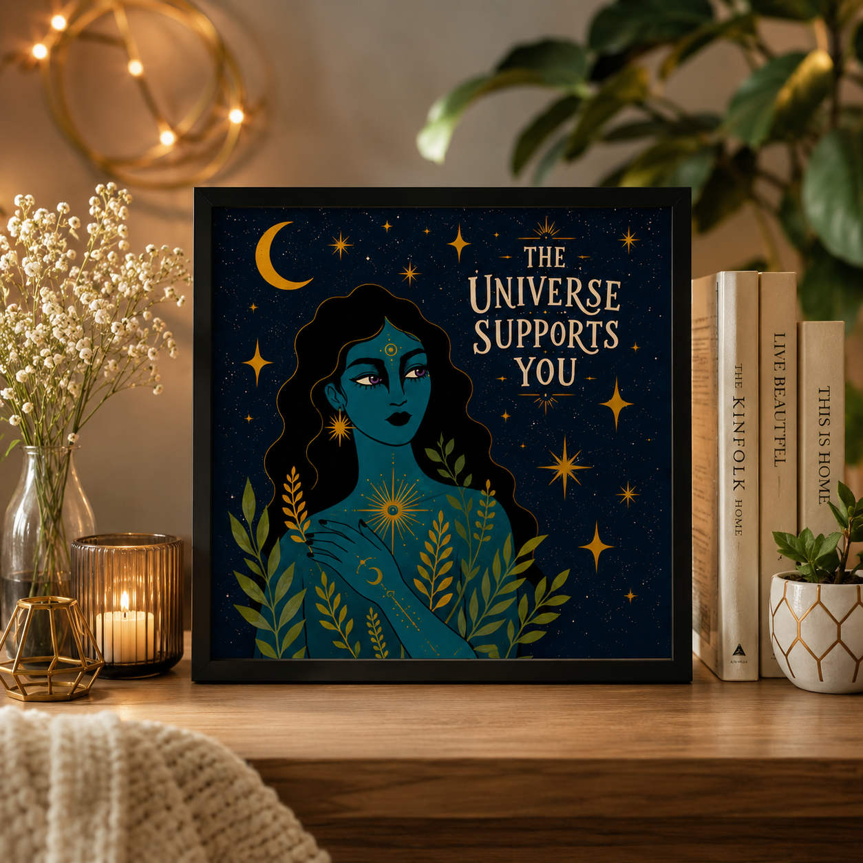 The Universe Supports You Framed Wall Art | 10x10 Inch